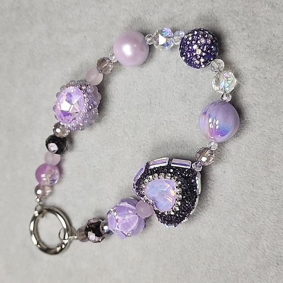 🔥🔛SALE🔥Purple Crystal Keychain/ Wristlet/ Phone Charm/ Bag Charm - Picture 4 of 4